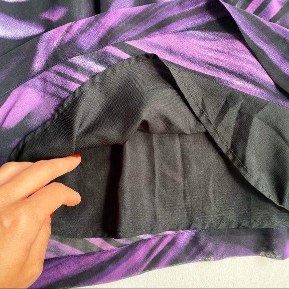 💜 PROMISS PURPLE BLACK ABSTRACT COCKTAIL DRESD! - Picture 8 of 11
